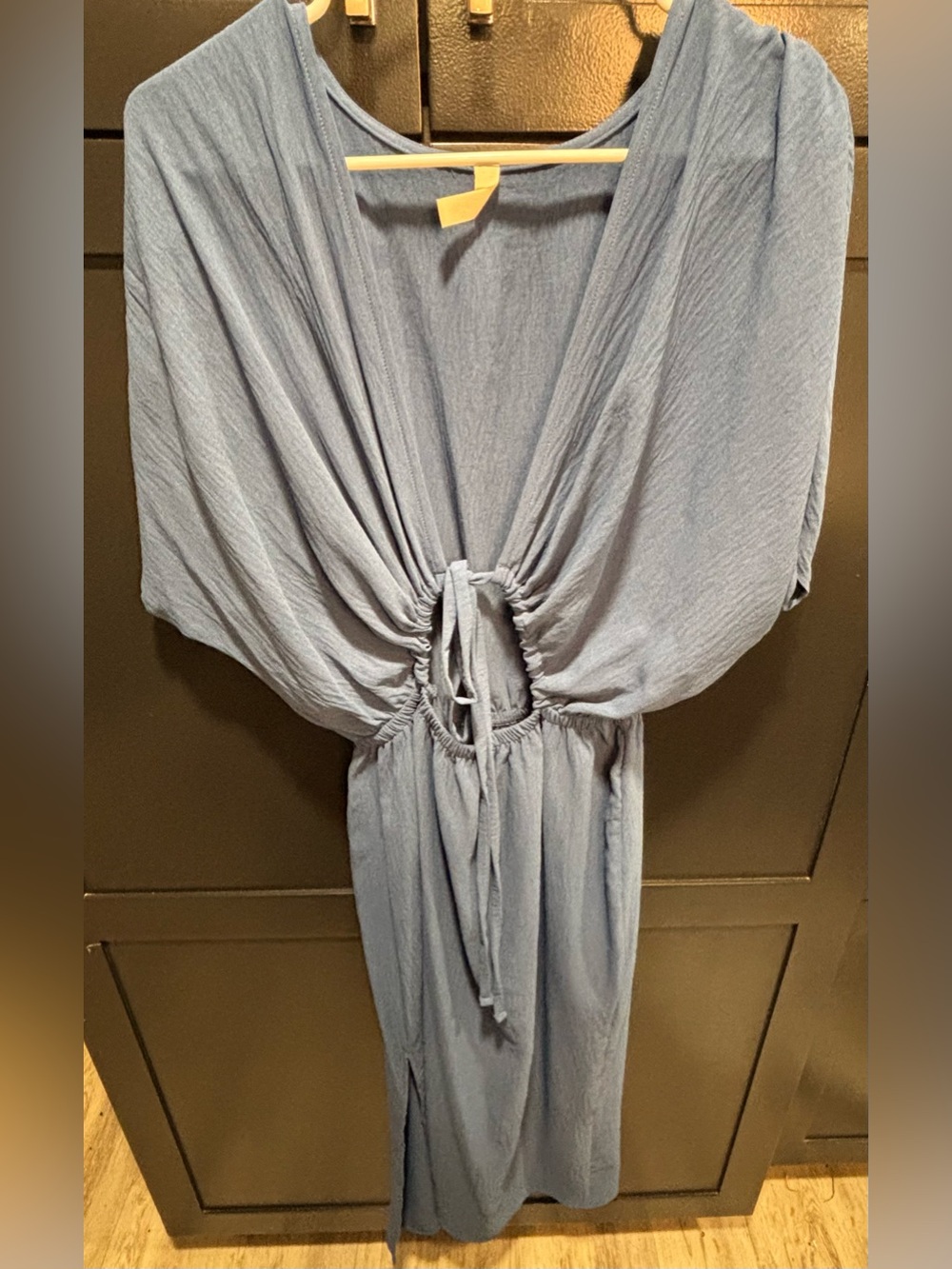VICI - Tyche Slate Blue Tie-Front Maxi Dress